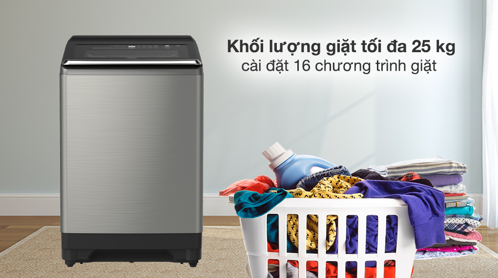 Máy giặt Hitachi 25 kg SF-250ZFVAD SS - Khối lượng giặt và chương trình giặt