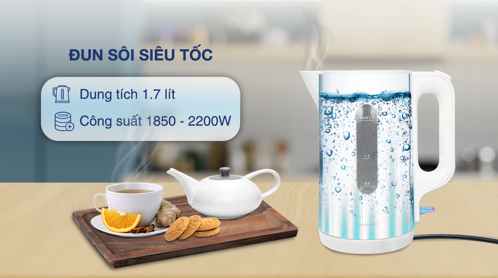 Bình đun siêu tốc Panasonic NC-K101WRA - Dung tích, công suất