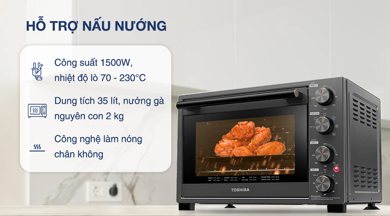 Lò nướng Toshiba TL-MC35Z 35 lít - Công suất, dung tích