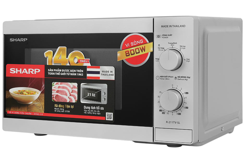Lò vi sóng Sharp R-211TV-SL 21 lít - Thiết kế