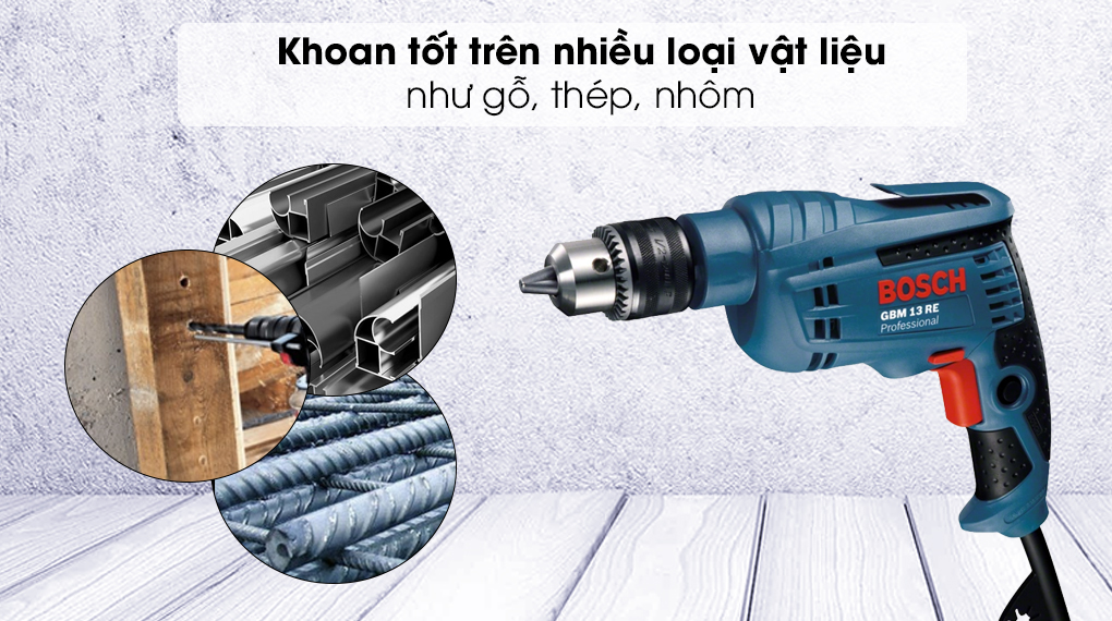 Máy khoan Bosch GBM 13 RE - Khoan bề mặt