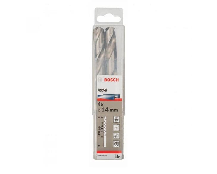 Mũi khoan sắt Bosch HSS-G 14MM 2608585593 - Hộp 4 mũi
